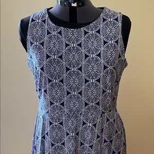 dark blue & white dress